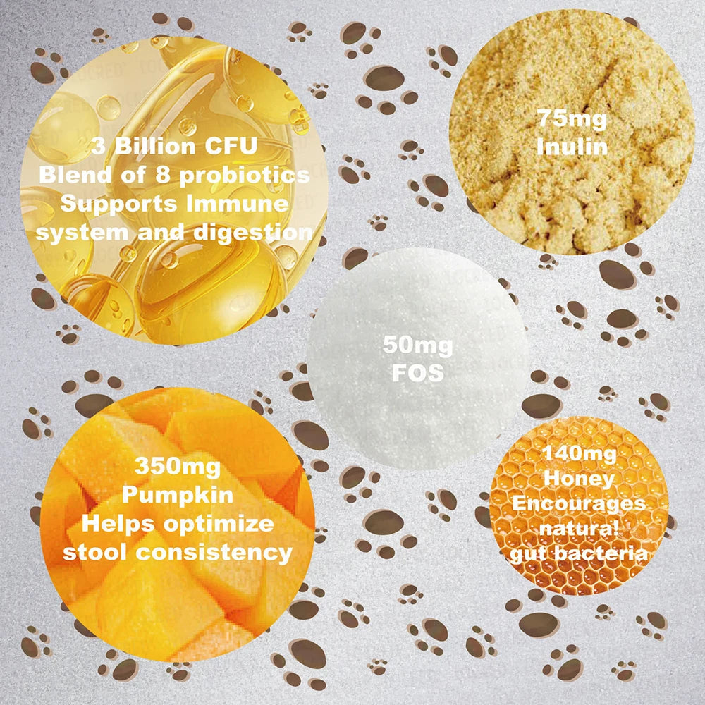 Advance Dog Probiotics Chews for Gut Health $ Allergy Relief - Beef Flavor
