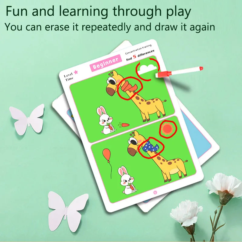 Montessori Educational Matching Game Cartoon Puzzle Toy for Toddlers