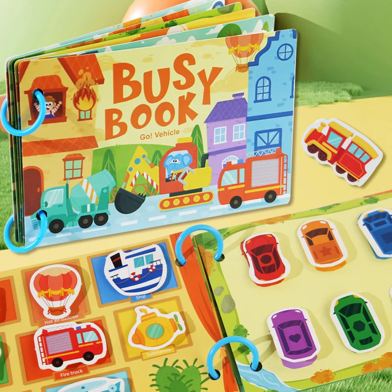 Montessori Baby Busy Book - Early Learning Educational Quiet Sticker Book