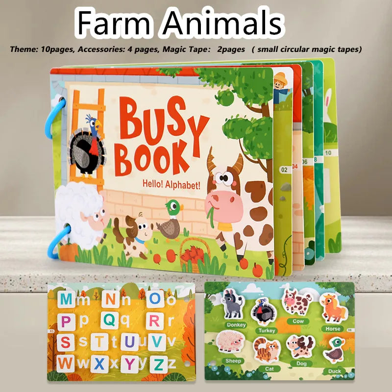 Montessori Baby Busy Book - Early Learning Educational Quiet Sticker Book