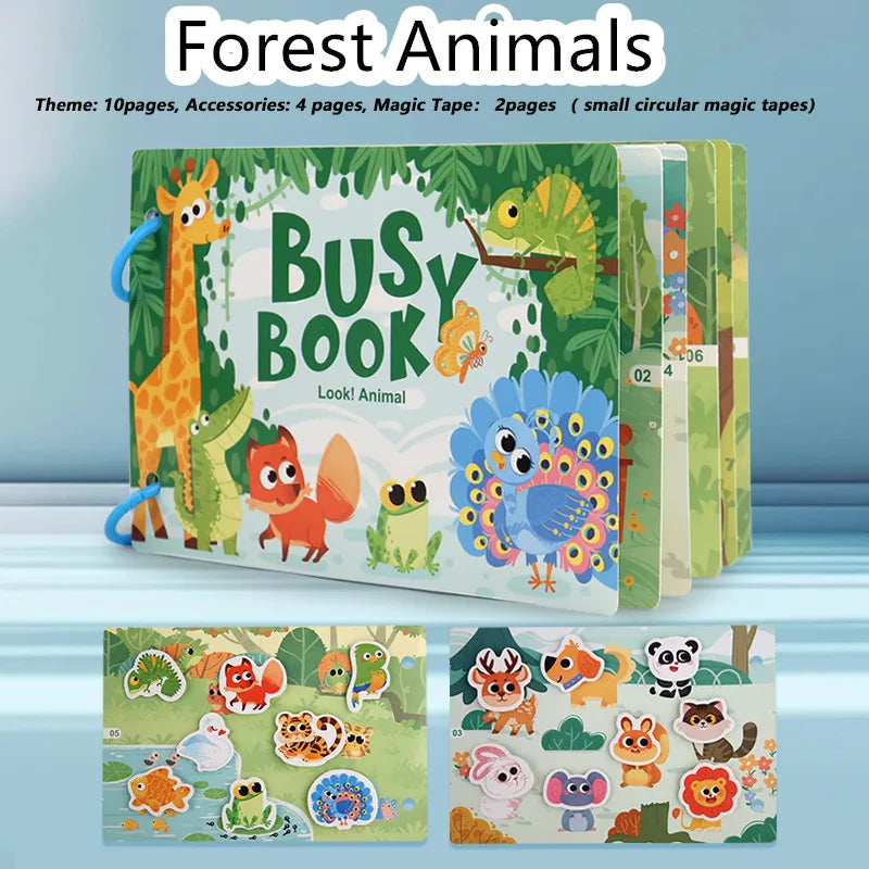 Montessori Baby Busy Book - Early Learning Educational Quiet Sticker Book