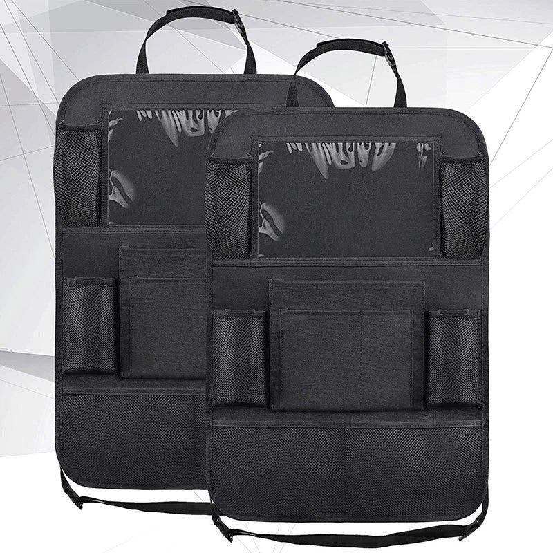 Multi-Pocket Car Seat Back Organizer with Touch Screen Tablet Holder