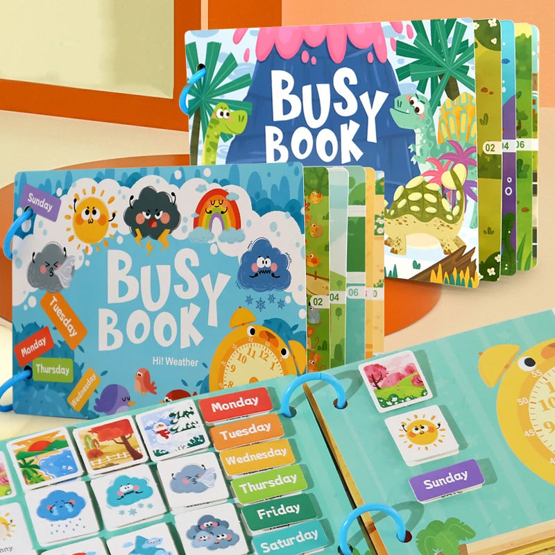 Montessori Baby Busy Book - Early Learning Educational Quiet Sticker Book