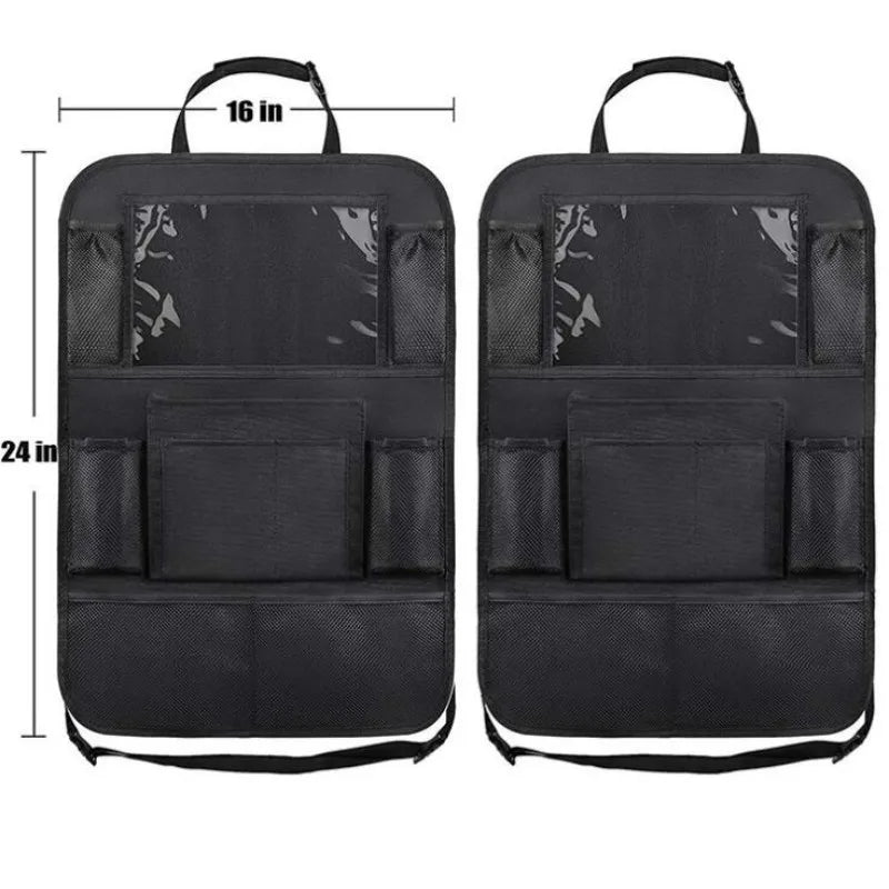 Multi-Pocket Car Seat Back Organizer with Touch Screen Tablet Holder