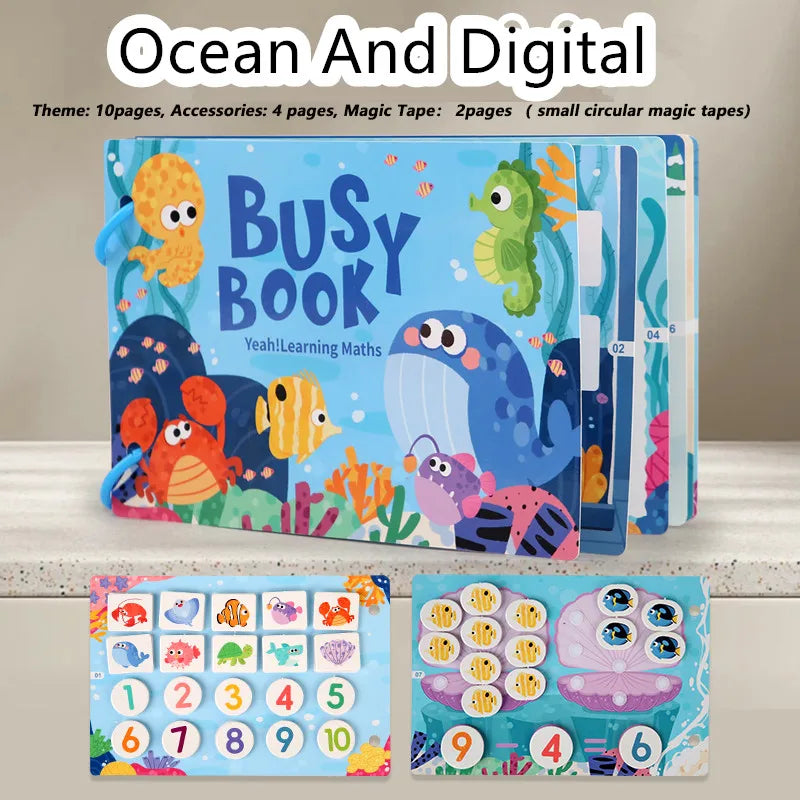 Montessori Baby Busy Book - Early Learning Educational Quiet Sticker Book