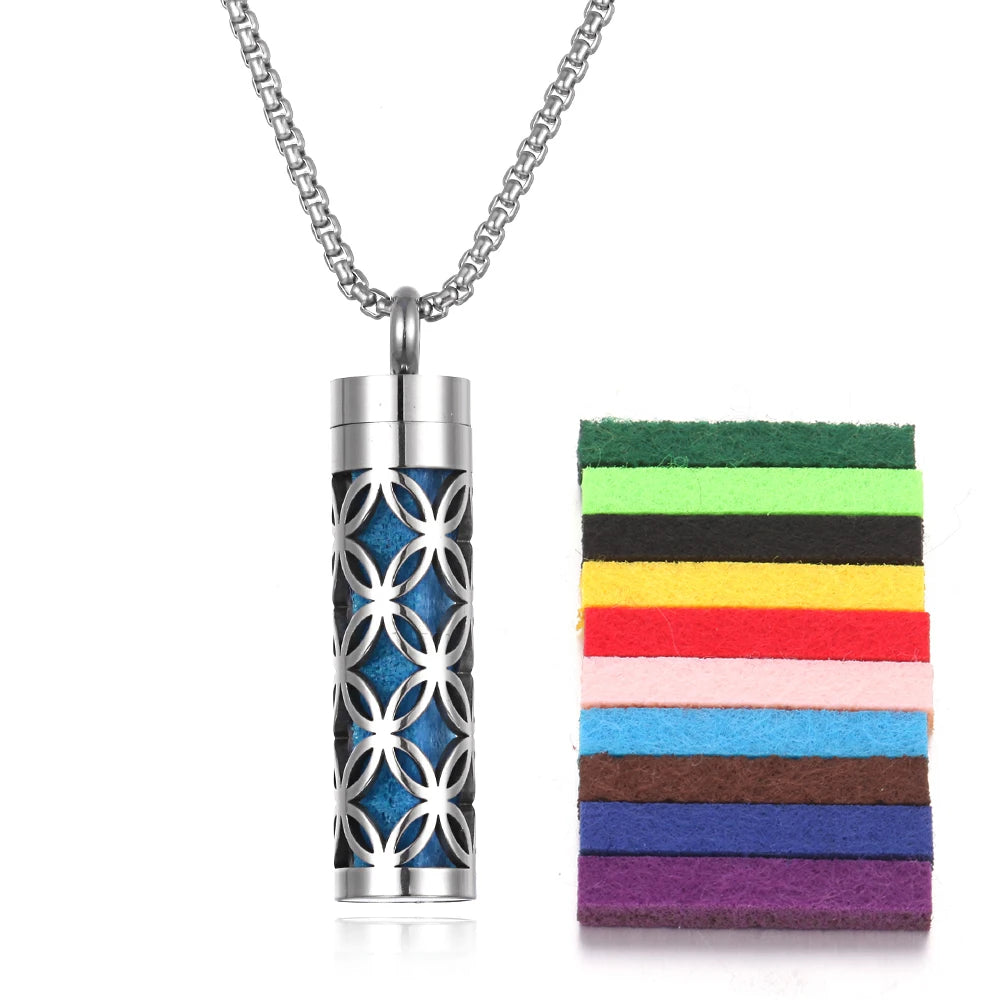 Aroma Therapy Essential Oil Diffuser Locket Necklace