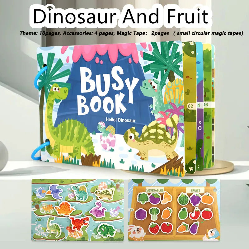 Montessori Baby Busy Book - Early Learning Educational Quiet Sticker Book