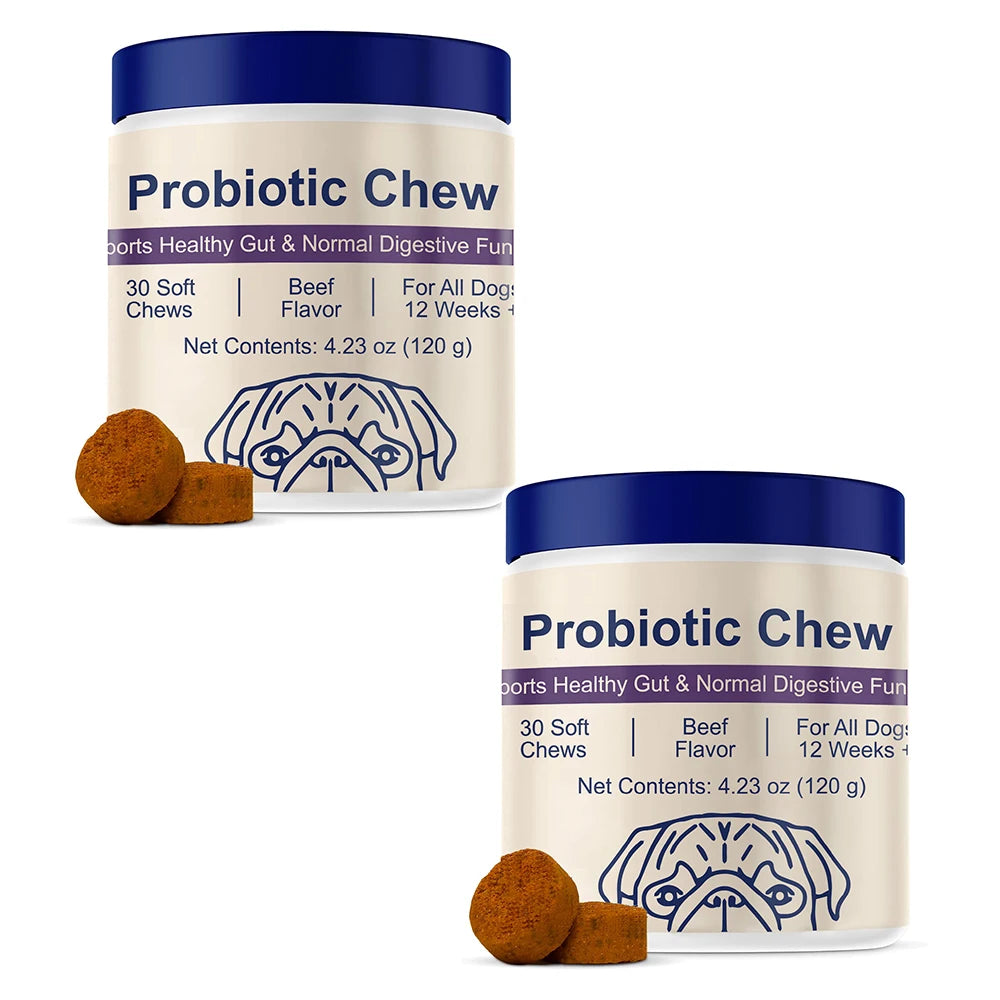 Advance Dog Probiotics Chews for Gut Health $ Allergy Relief - Beef Flavor