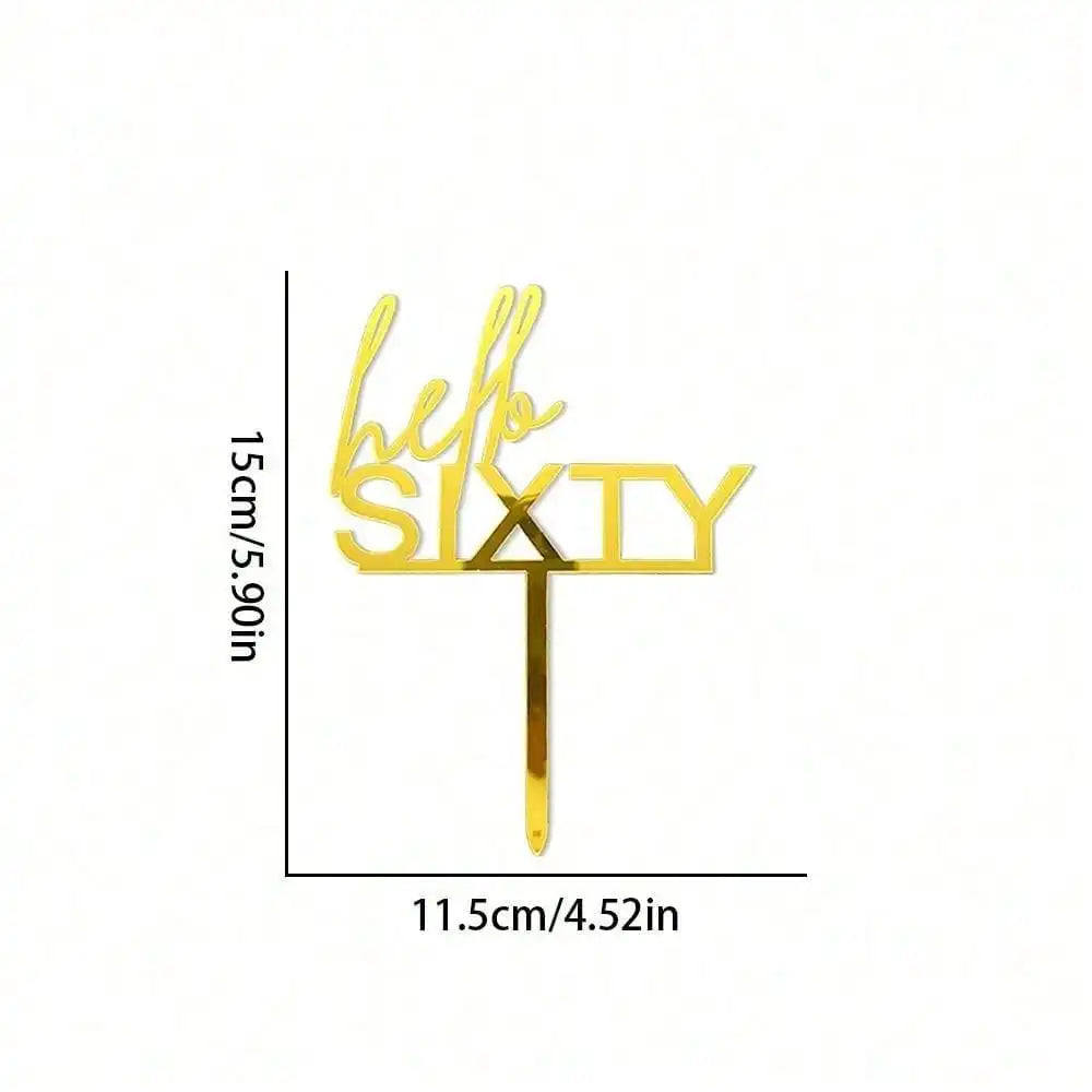Elegant Acrylic Rose gold "Hello Thirty" Birthday Cake Topper