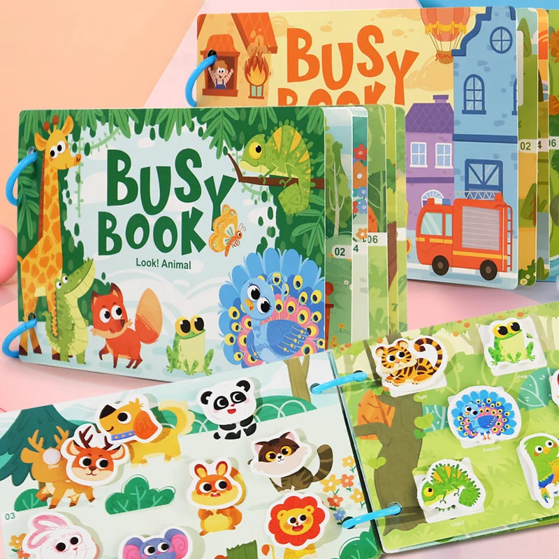 Montessori Baby Busy Book - Early Learning Educational Quiet Sticker Book