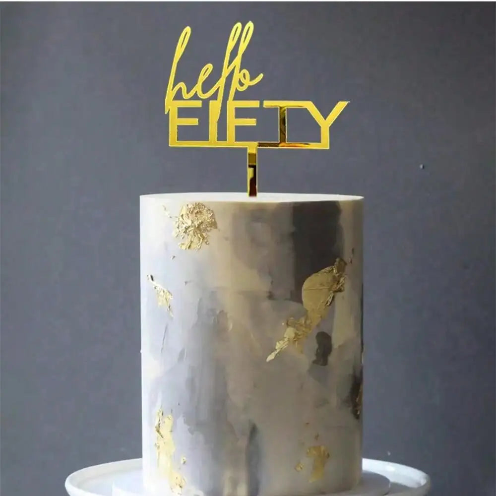 Elegant Acrylic Rose gold "Hello Thirty" Birthday Cake Topper