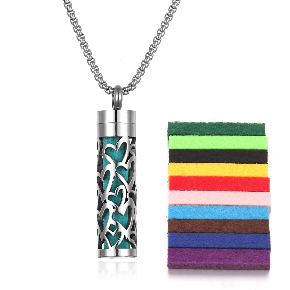 Aroma Therapy Essential Oil Diffuser Locket Necklace