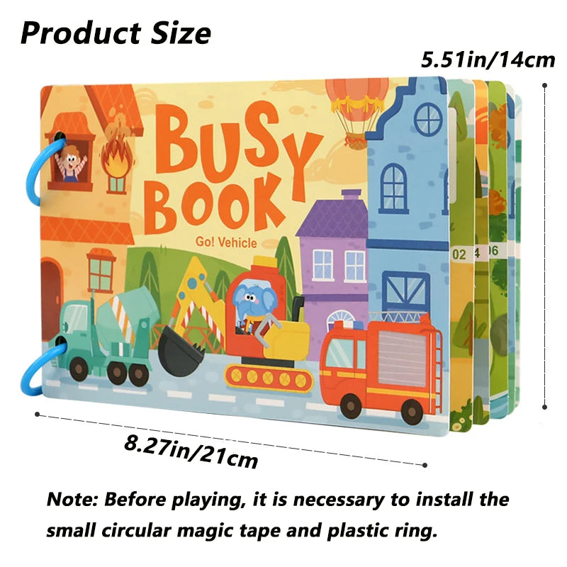 Montessori Baby Busy Book - Early Learning Educational Quiet Sticker Book