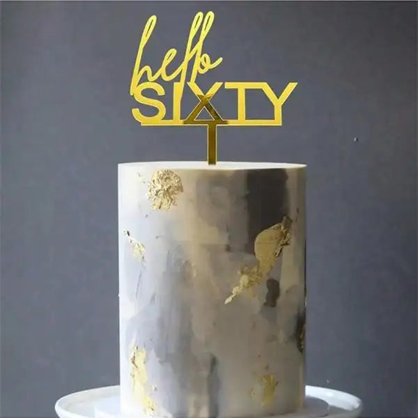 Elegant Acrylic Rose gold "Hello Thirty" Birthday Cake Topper